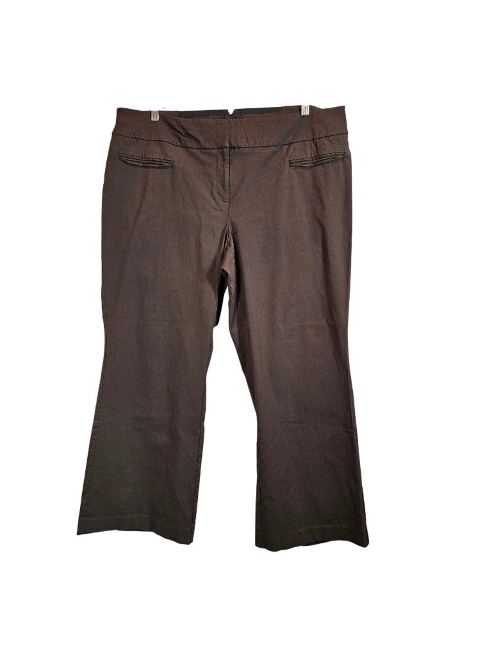 Lane Bryant Brown Bootcut Dress Pant Women 16 40x27 Stretch Career Office slacks